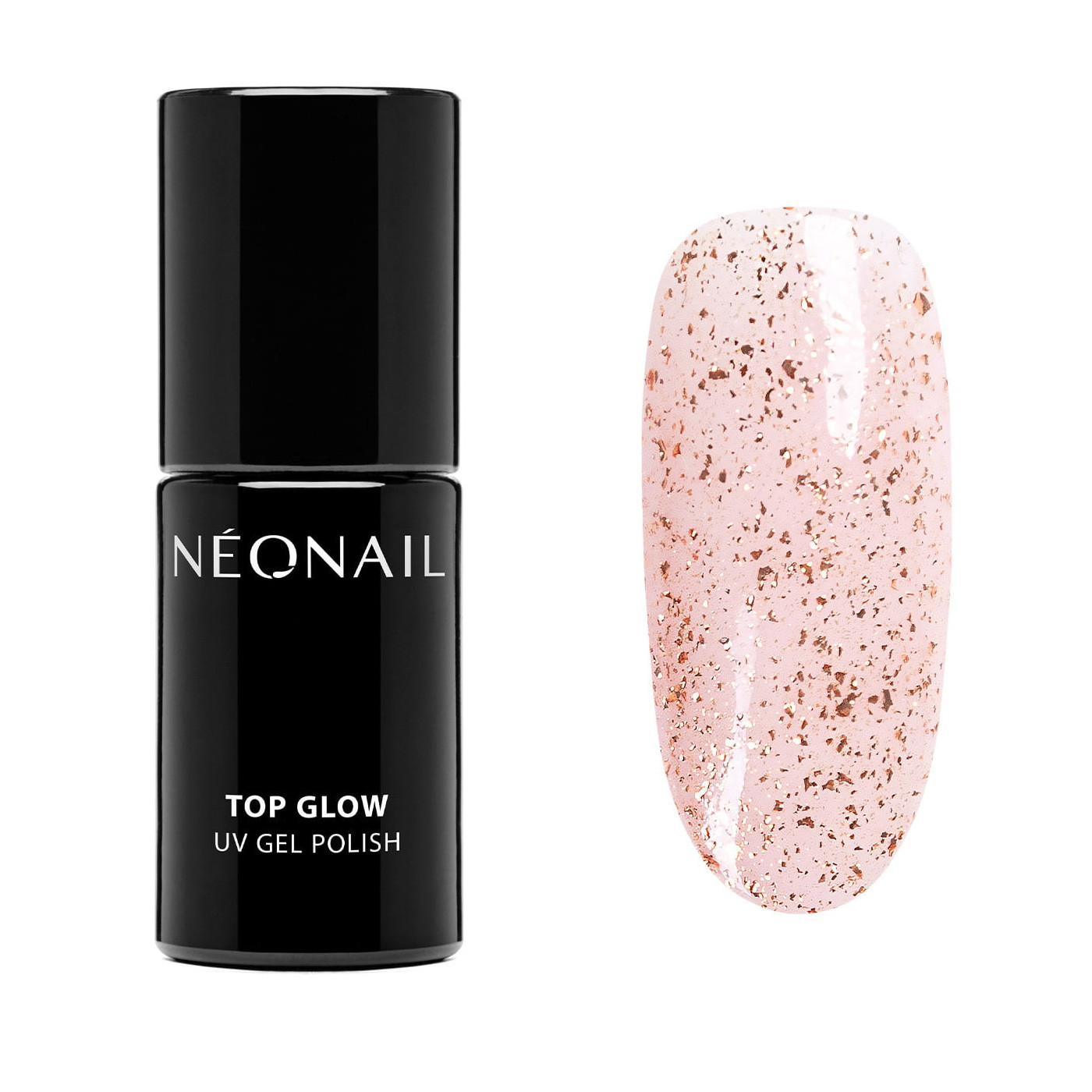 UV Nagellack Rosa- Top Glow Rose Gold Flakes kaufen