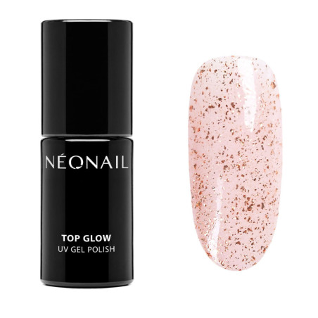 UV Nagellack Rosa- Top Glow Rose Gold Flakes kaufen